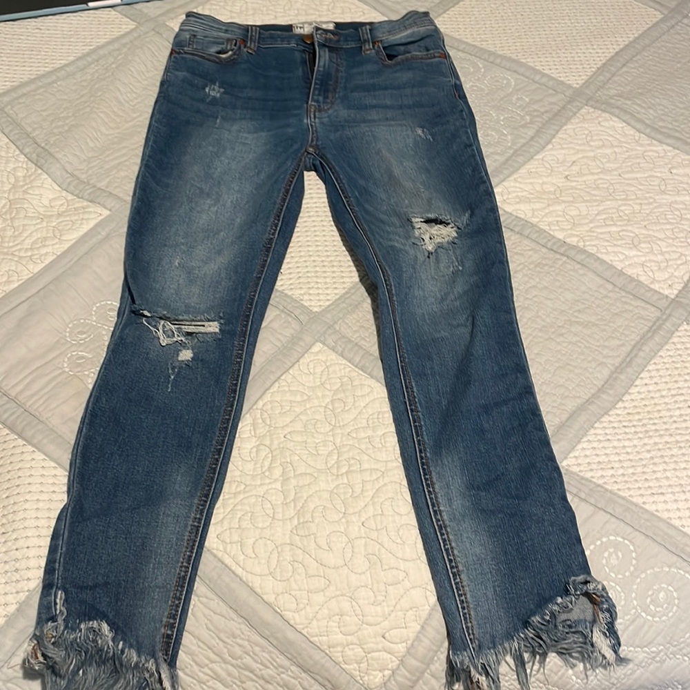Free people fray bottom jeans